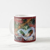 アンリーNouwenの引用文の落書きのハートのマグ コーヒーマグカップ (正面左)