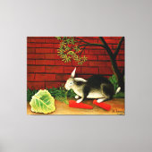 アンリ絵を描・ルソーのウサギ キャンバスプリント (正面)