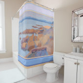 アンリ・クロス・ポインティリスムアート「Coast near Antibes」 シャワーカーテン (インサイチュ)