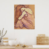 アンリ・ド・トゥールーズ・ラウトルで髪をコンビングする女性 ポスター (キッチン)