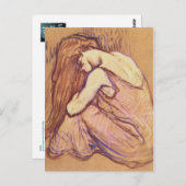 アンリ・ド・トゥールーズ・ラウトルで髪をコンビングする女性 ポストカード (正面/裏面)