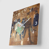 アンリ・ド・トゥールーズ・ロートレック – ダンス・アット・ザ・ルージュ スクエア壁時計 (傾斜)