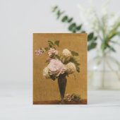 アンリ・ファンティン・ラトゥール – 牡丹と雪玉の花瓶 ポストカード (スタンド正面)