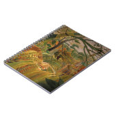 アンリ・ルソーによる熱帯性嵐の中のトラ ノートブック (左側)