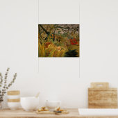 アンリ・ルソーによる熱帯性嵐の中のトラ ポスター (キッチン)