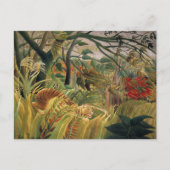 アンリ・ルソーによる熱帯性嵐の中のトラ ポストカード (正面)