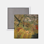 アンリ・ルソーによる熱帯性嵐の中のトラ マグネット (正面/裏面)