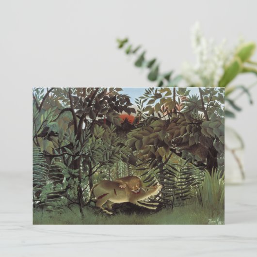 アンリ・ルソーによる『飢えたライオン』、ヴィンテージの野生動物 (スタンド正面)