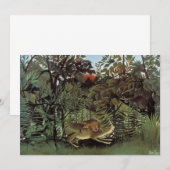 アンリ・ルソーによる『飢えたライオン』、ヴィンテージの野生動物 (正面/裏面)