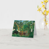 アンリ・ルソーのエキゾチックな景色のメッセージカード カード (黄色い花)