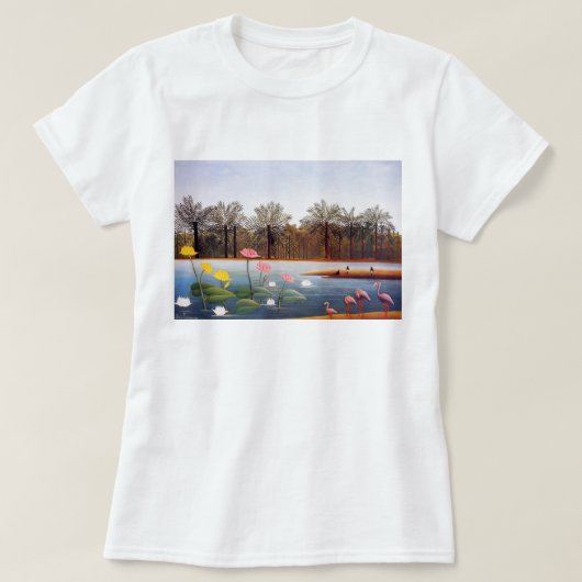 アンリ・ルソーのフラミンゴのTシャツ Tシャツ (デザイン正面)