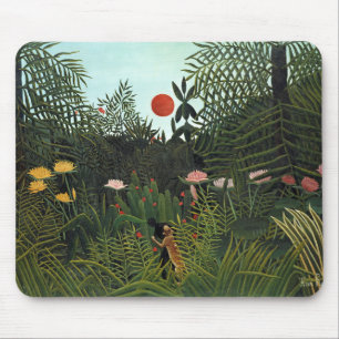 アンリ・ルソーのヴァージン林と夕日(1910年) マウスパッド