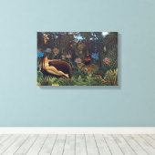 アンリ・ルソーの夢 – ジャングル女性と動物 キャンバスプリント (インサイチュ (ウッドフロア))