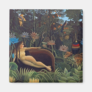 アンリ・ルソーの夢 – ジャングル女性と動物 マグネット