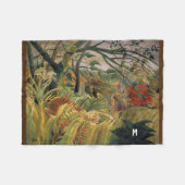 アンリ・ルソーの熱帯性嵐の虎 フリースブランケット (正面(横))