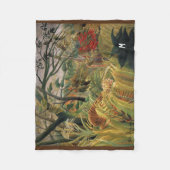 アンリ・ルソーの熱帯性嵐の虎 フリースブランケット (正面)