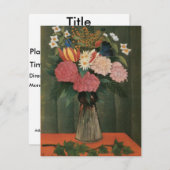 アンリ・ルソーの花瓶の中の花(1909) 招待状 (正面/裏面)