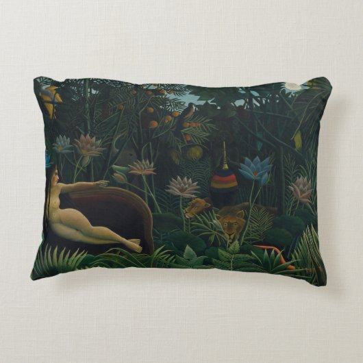 アンリ・ルソーの『夢』(Le Reve Exotique) アクセントクッション (裏面)