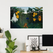 アンリ・ルソー獅子植物学の過去 ポスター (ホームオフィス)