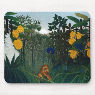 アンリ・ルソー獅子植物画のレパス マウスパッド