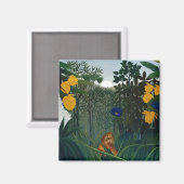 アンリ・ルソー獅子植物画のレパス マグネット (正面/裏面)