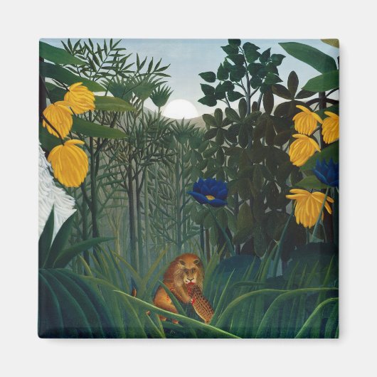アンリ・ルソー獅子植物画のレパス マグネット (正面)