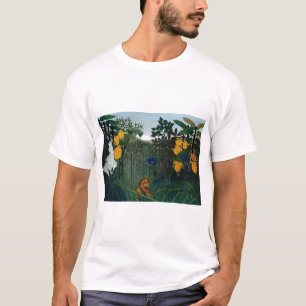 アンリ・ルソー獅子植物画のレパス Tシャツ