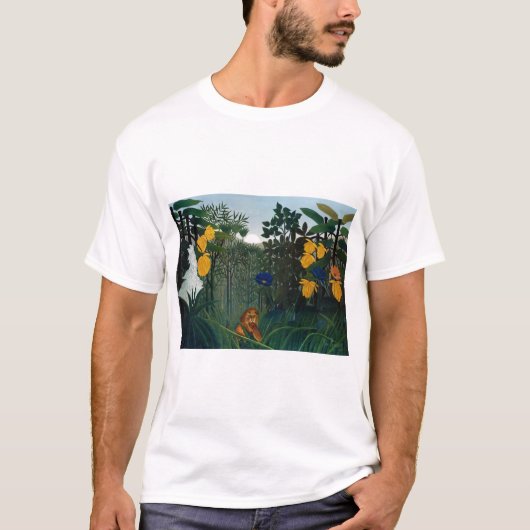 アンリ・ルソー獅子植物画のレパス Tシャツ (正面)