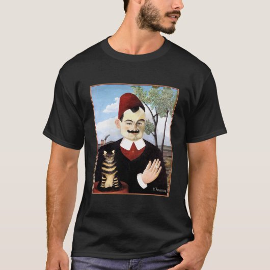 アンリ・ルソー著「Man & Cat」 Tシャツ (正面)
