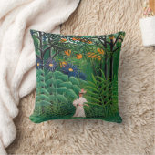 アンリ・ルソー - エキゾチックな森を歩く女 クッション (ブランケット)