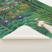 アンリ・ルソー - エキゾチックな森を歩く女 シェルパブランケット (3/4)