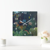 アンリ・ルソー – ザ・ドリーム/ルレベ スクエア壁時計 (ホーム)