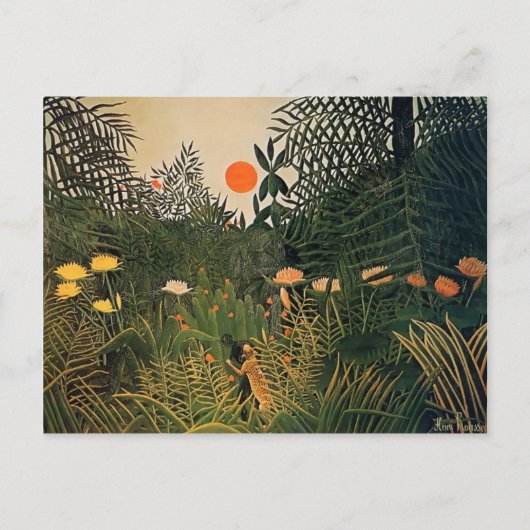 アンリ・ルソー- ジャガーに襲われる黒人 ポストカード (正面)