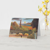 アンリ・ルソー – セーヌとエッフェルタワーinサンセット カード (黄色い花)