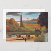 アンリ・ルソー – セーヌとエッフェルタワーinサンセット サンキューカード (正面/裏面)