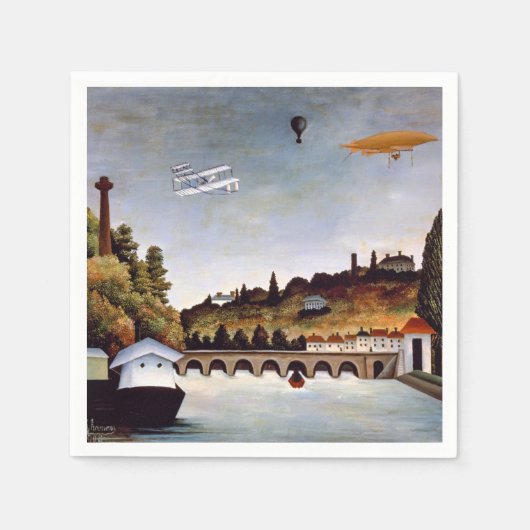 アンリ・ルソー – セーブル橋&クラマールの丘 スタンダードカクテルナプキン (正面)