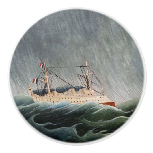 アンリ・ルソー – テンペストの船 セラミックノブ (正面)