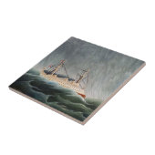 アンリ・ルソー – テンペストの船 タイル (側面)