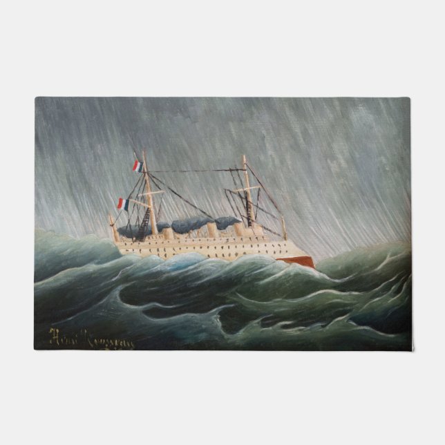 アンリ・ルソー – テンペストの船 ドアマット (正面)