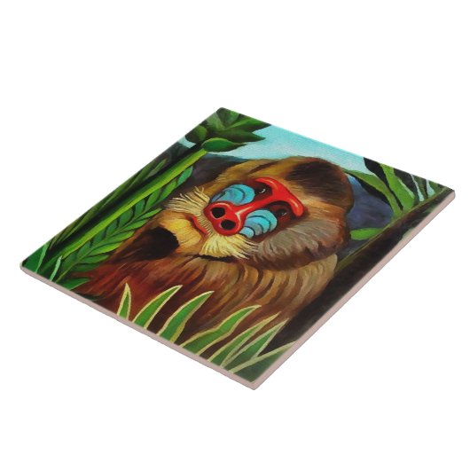 アンリ・ルソー・マンドリルインザジャングルヴィンテージ・アート タイル (側面)