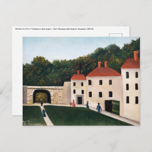 アンリ・ルソー – 公園のウォーカーズ ポストカード (正面/裏面)