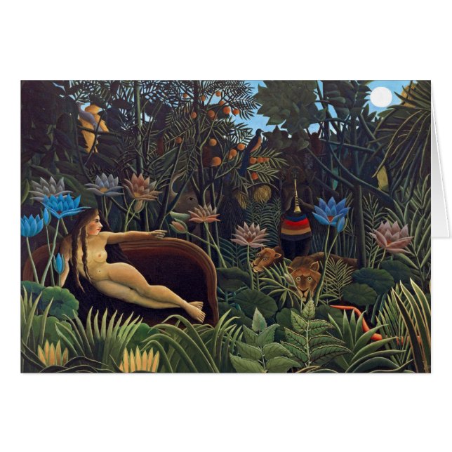 アンリ・ルソー 夢 - ジャングルの女性と動物 (正面横)