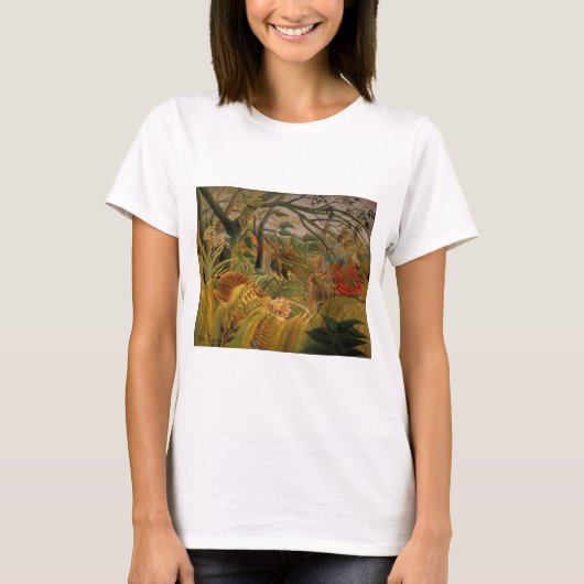 アンリ・ルソー「嵐の中の虎」 Tシャツ (正面)
