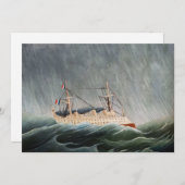 アンリ・ルソー - 嵐の船 招待状 (正面/裏面)