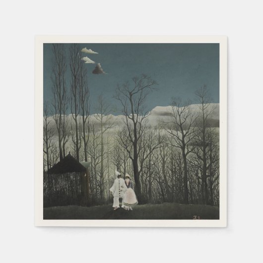 アンリ・ルソー 油絵「カーニバルの夜」1886年 スタンダードカクテルナプキン (正面)