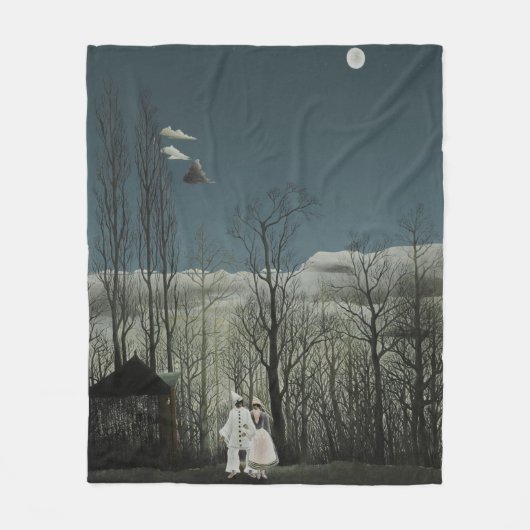 アンリ・ルソー 油絵「カーニバルの夜」1886年 フリースブランケット (正面)