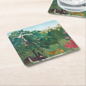 アンリ・ルソー - 滝 スクエアペーパーコースター (アングル)