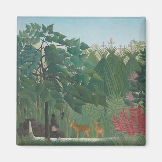 アンリ・ルソー「滝」 ヴィンテージ ファインアート マグネット (正面)