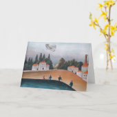 アンリ・ルソー – 漁師と二面飛行機 カード (黄色い花)