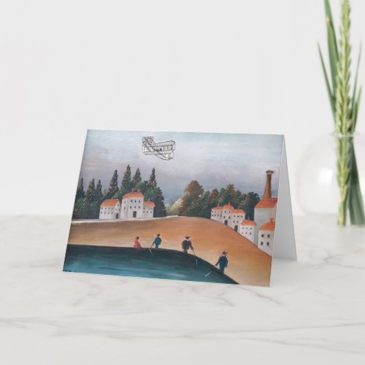 アンリ・ルソー – 漁師と二面飛行機 カード (正面)